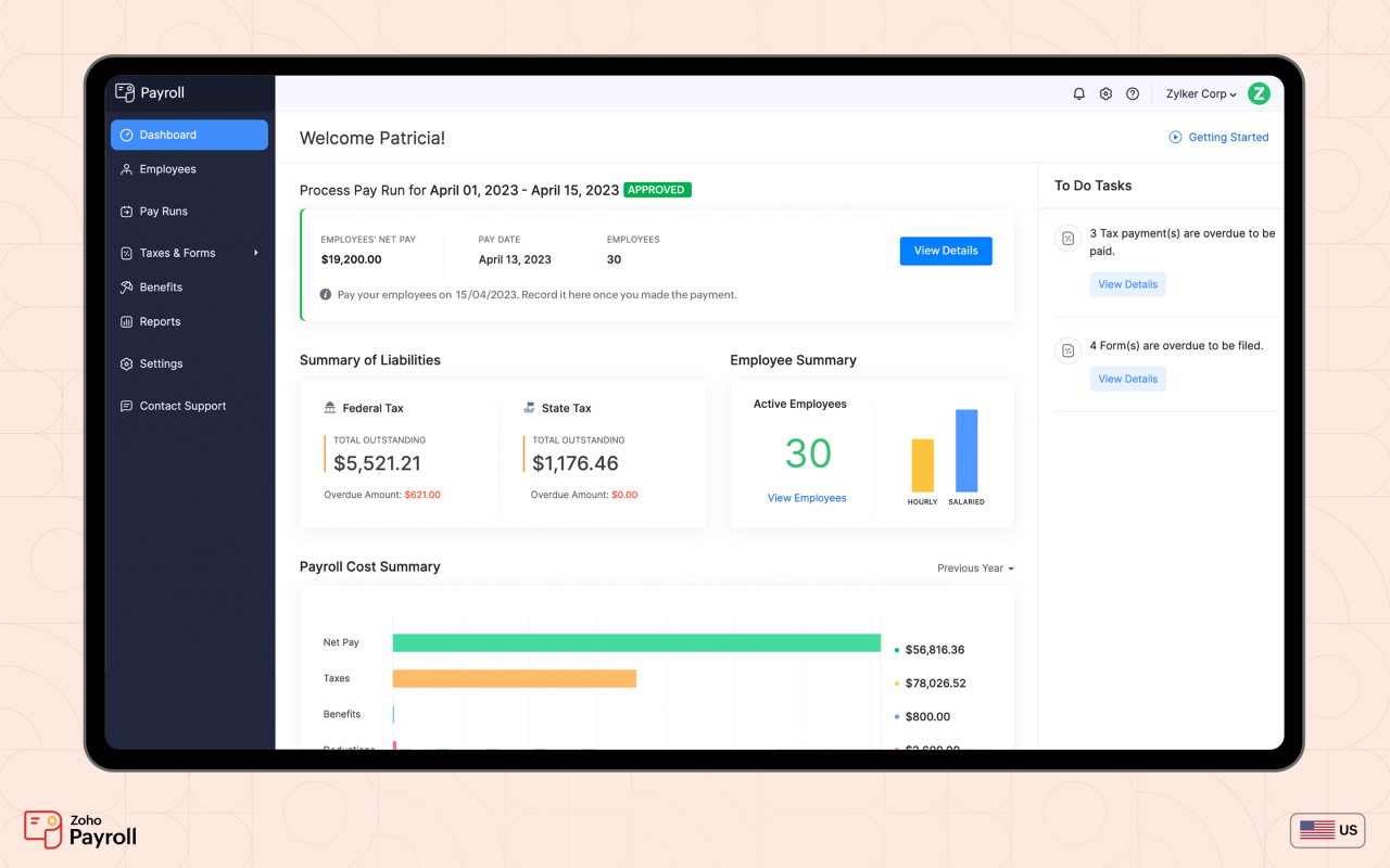 Zoho payroll