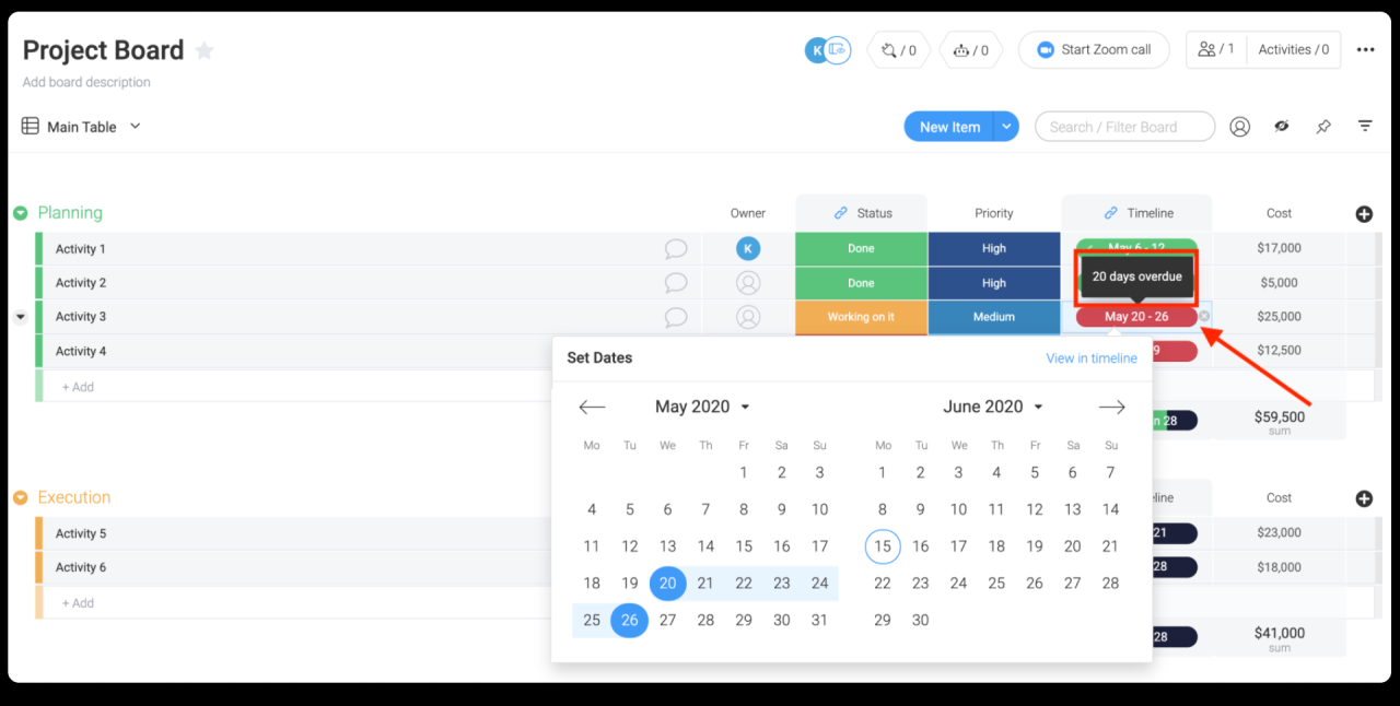 Project management software monday
