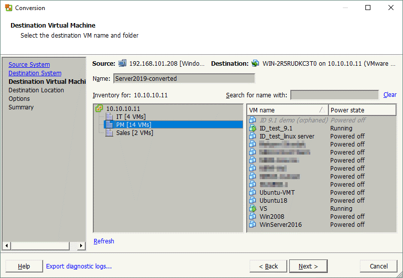 Vmware converter