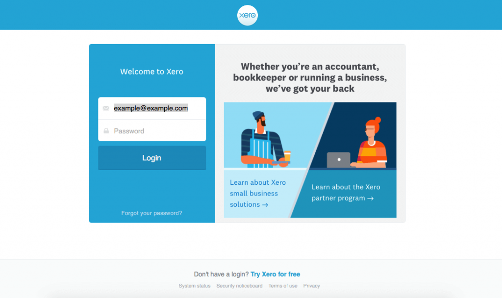 Xero log in