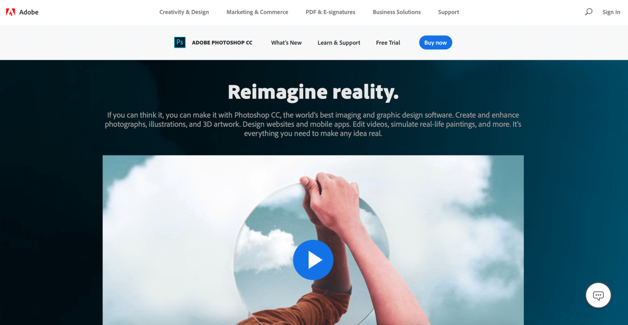 Adobe photo editing software