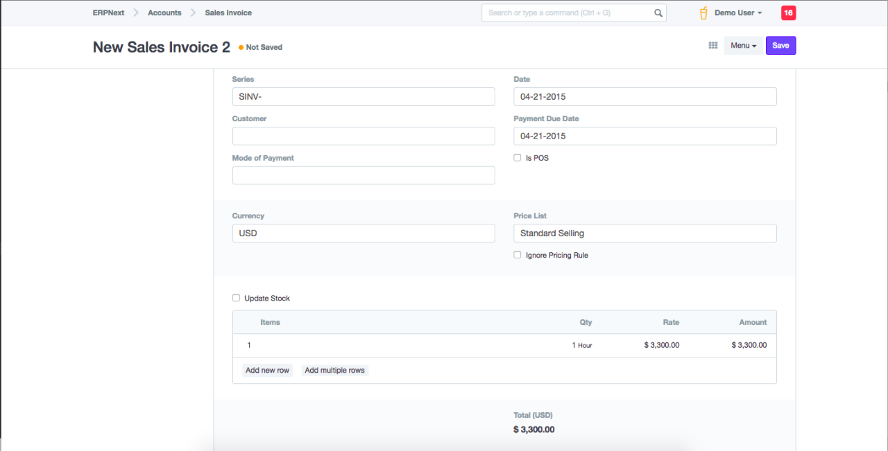Free invoice