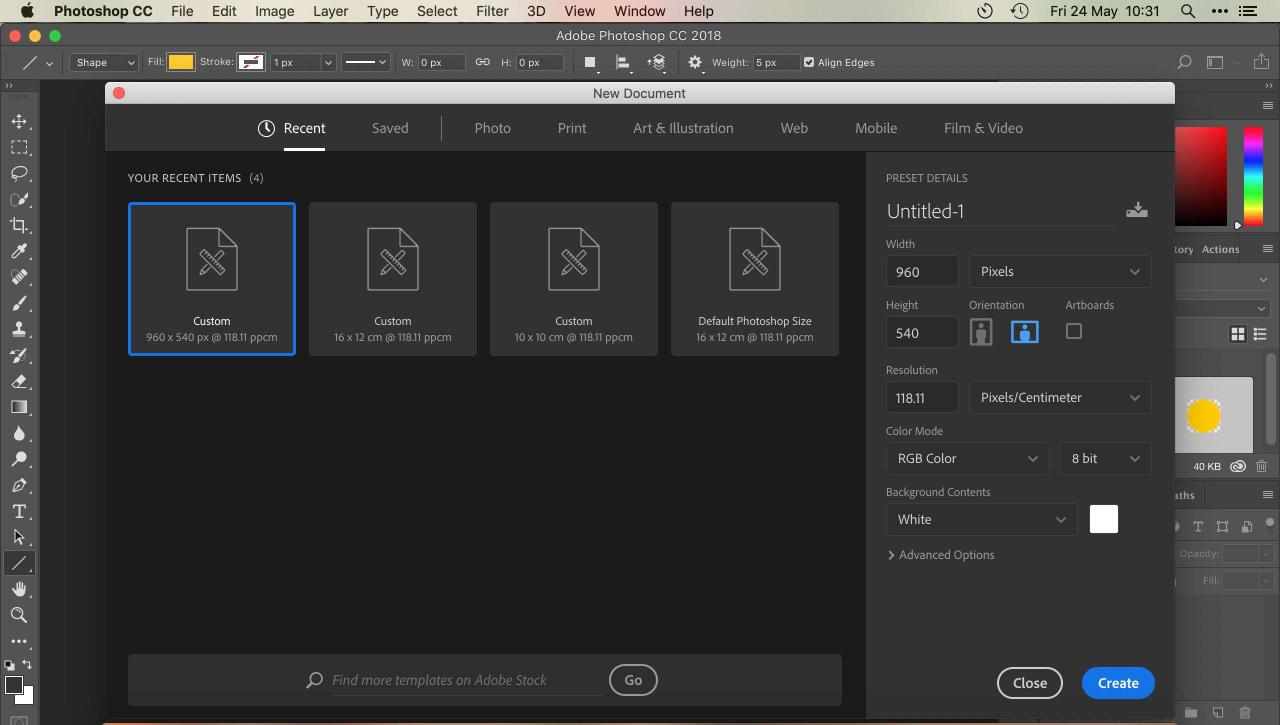 Photoshop started getting document window Photoshop started getting document window