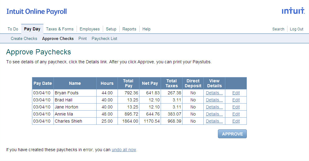 Intuit payroll