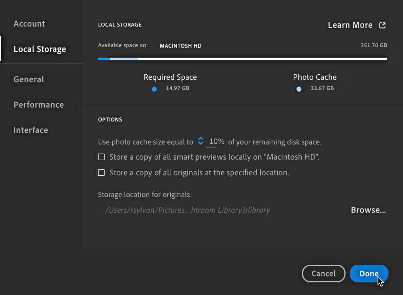 Lightroom cloud