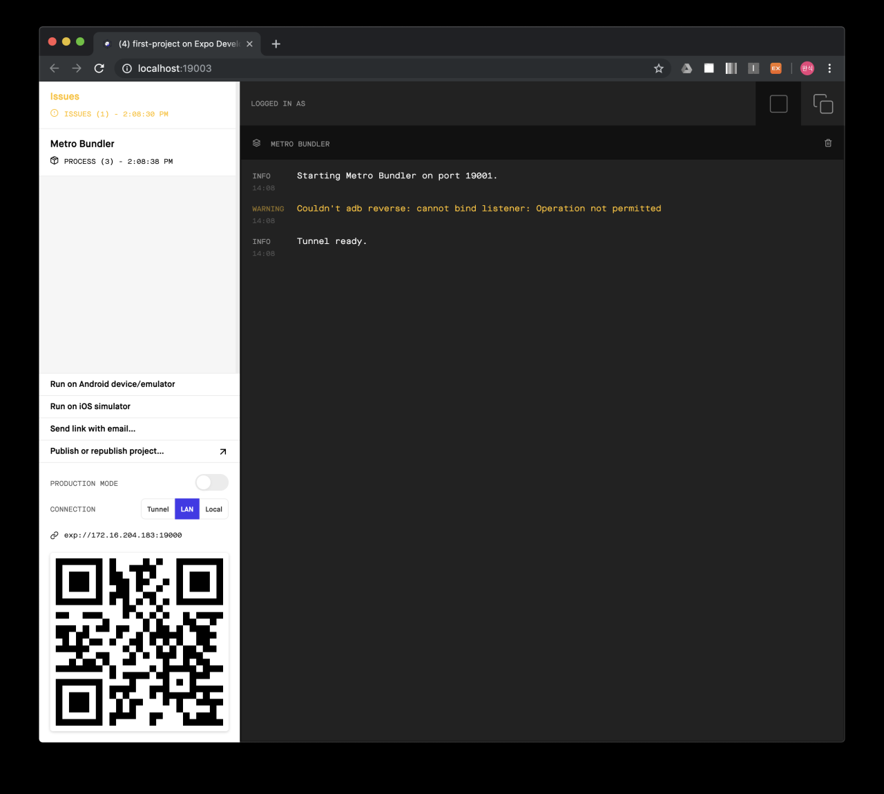 React native android