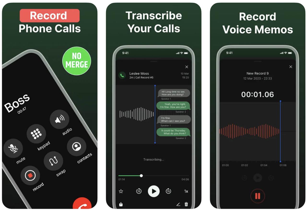 Phone call recording app