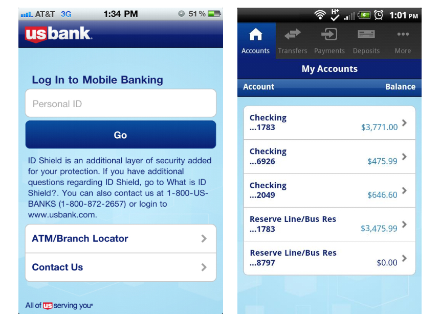Us bank mobile app